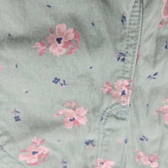 Oshkosh Overalls Size 3T Girls Toddler Green Pink Floral Jumpsuit BGosh Vintage - Picture 9 of 12